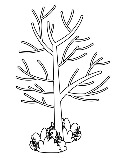 Isolato disegno astratto e albero di stagione — Vettoriale Stock