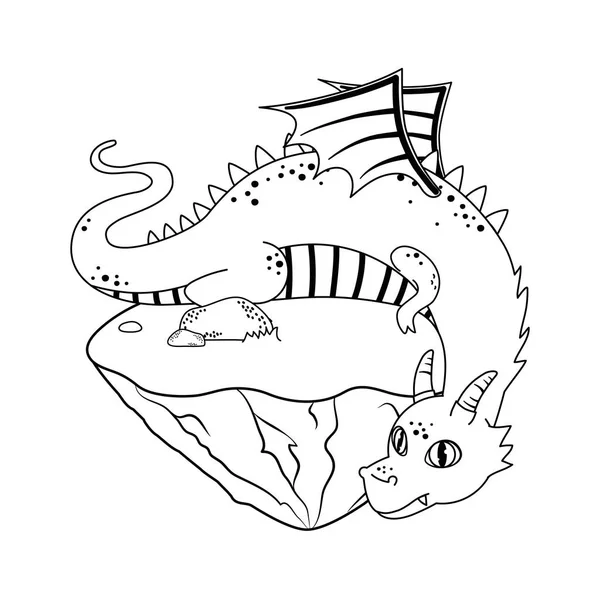 Isolerad Dragon Cartoon Design vektor illustration — Stock vektor