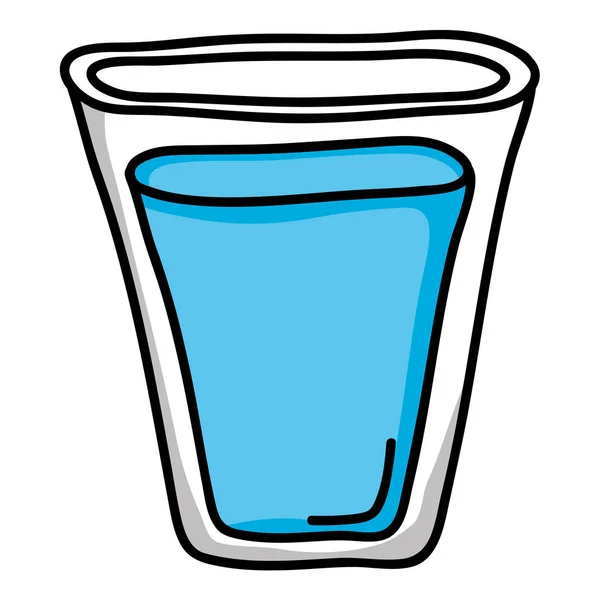 Agua vidrio bebida aislado icono — Archivo Imágenes Vectoriales