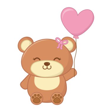 balon vektör illüstrasyon ile oyuncak ayı