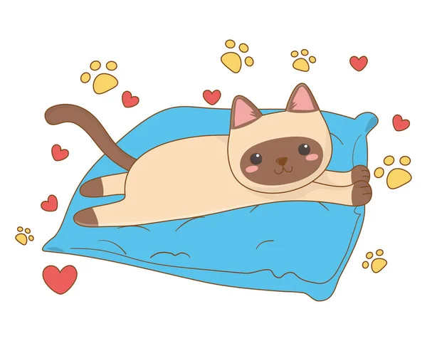 Illustratore vettoriale isolato di disegno del fumetto del gatto — Vettoriale Stock