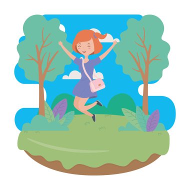 Genç kız karikatür tasarım vector Illustrator