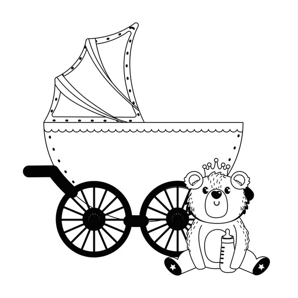 Símbolo del bebé y diseño del oso de peluche — Vector de stock