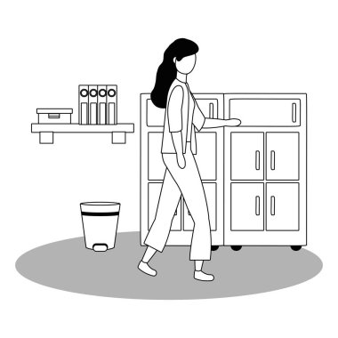 İş kadını avatar karikatür tasarım vector Illustrator