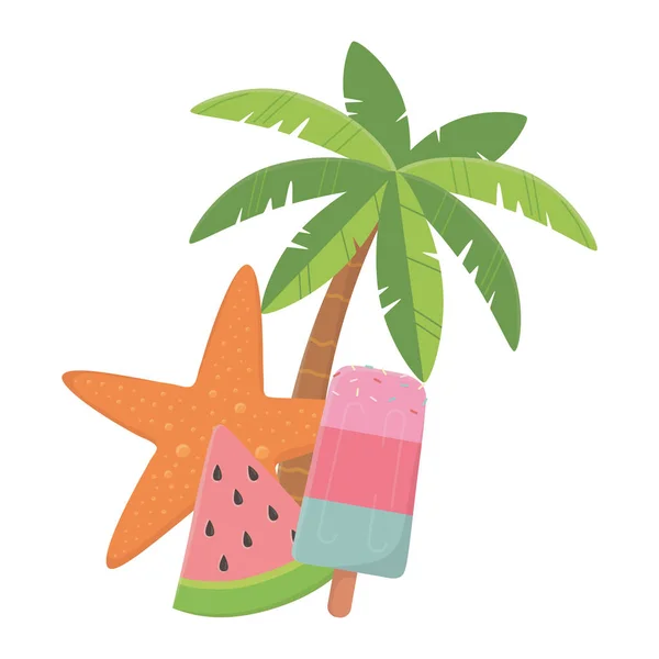 Palme Design, Sommer Urlaub Vektor Illustration — Stockvektor