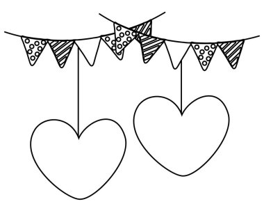 kalp asılı ve kolye siyah ve beyaz