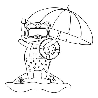 sevimli hayvan karikatür yaz zaman zevk