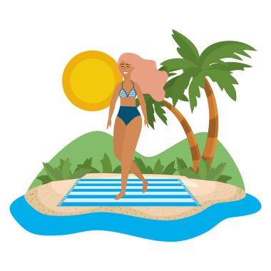 Yüzme giyim tasarımı ile kız