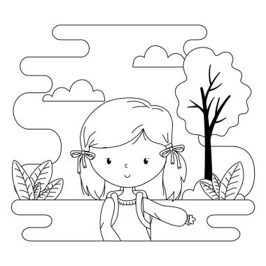 Genç kız karikatür tasarımı