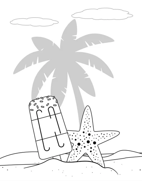 Palmier de la saison estivale illustration vectorielle de conception — Image vectorielle