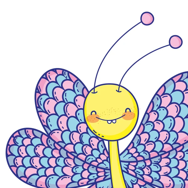 Μεμονωμένη πεταλούδα σχέδιο σχεδίασης κινουμένων σχεδίων διανυσματική απεικόνιση — Διανυσματικό Αρχείο
