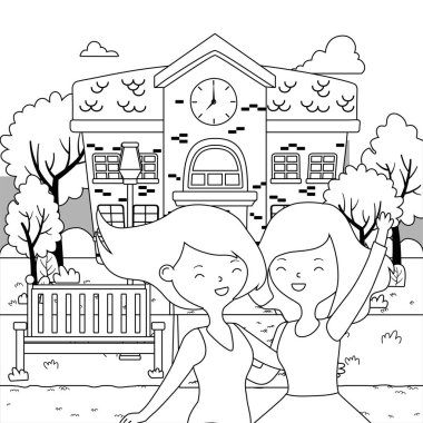 Genç kız karikatür tasarım vektör çizme