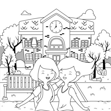 Genç kız karikatür tasarım vektör çizme