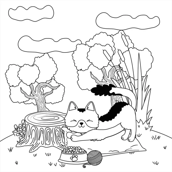 Desenho de desenho animado Cat ilustrador vetorial —  Vetores de Stock