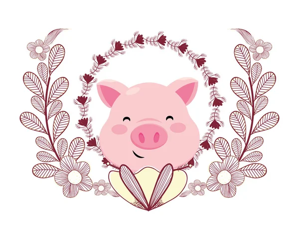 Visage de porc seulement — Image vectorielle