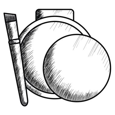 allık ve fırça çizim simgesi makyaj