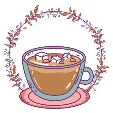 İzole kahve fincanı vektör tasarımı