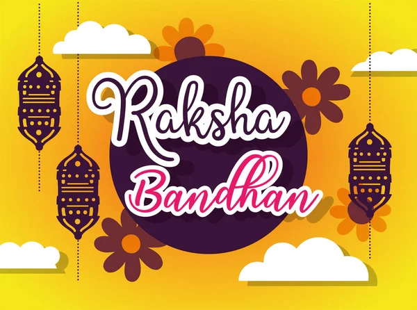 Mutlu raksha bandhan poster tasarımı — Stok Vektör