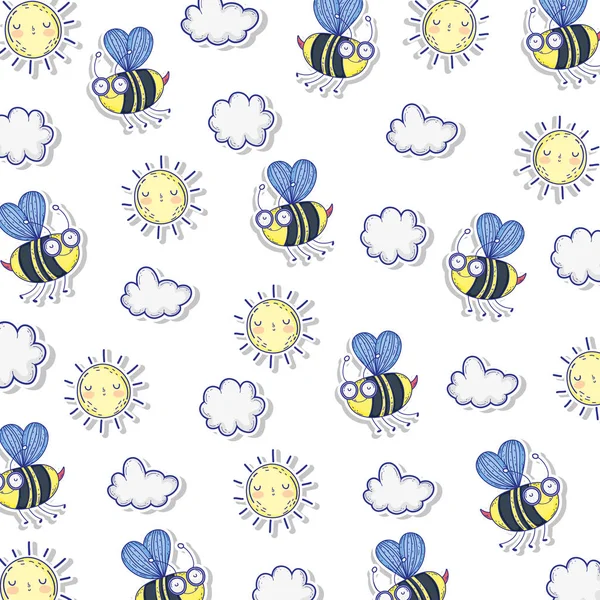 De belles abeilles volantes — Image vectorielle