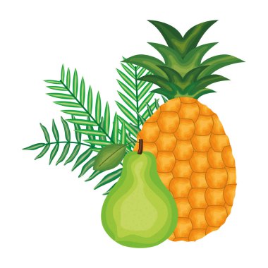 taze armut ve ananas meyveleri