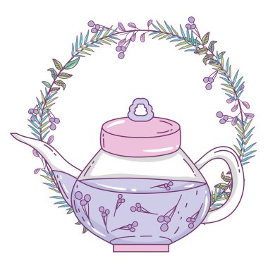 İzole çaydanlık tasarım vektör illüstrasyon