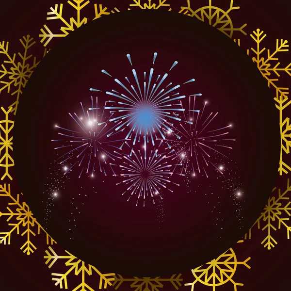 Fuegos artificiales brillantes dibujos animados — Vector de stock