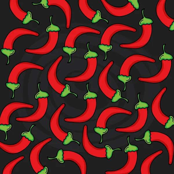 Chilli peppers vegetables pattern background — Stock Vector