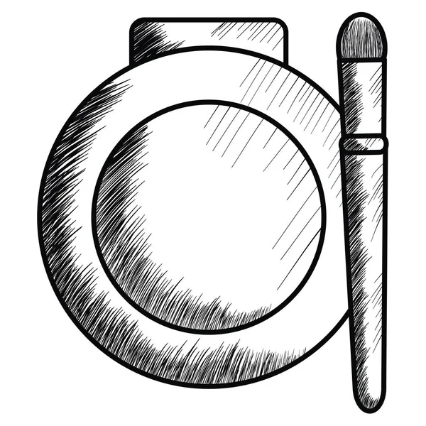 Румяна и кисти составляют рисунок значок — стоковый вектор