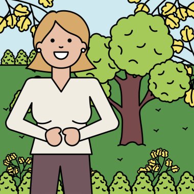 manzara mutlu genç kadın