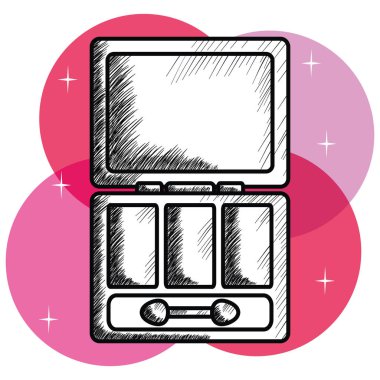 fırça ve ayna ile göz gölgeler çizim makyaj