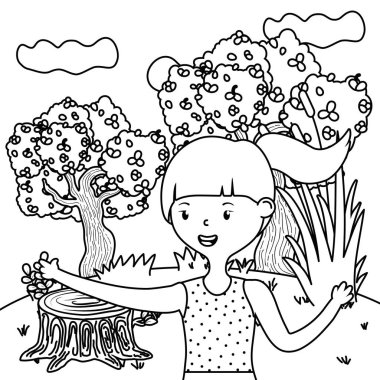 Genç kız karikatür tasarım vector Illustrator