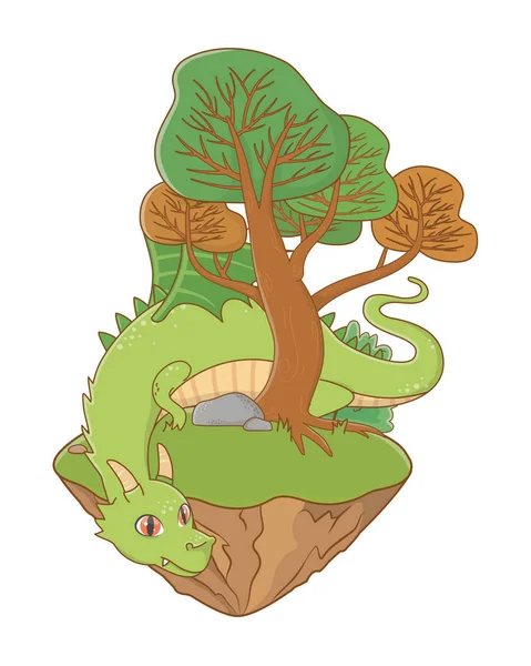 Isolerad Dragon Cartoon Design vektor illustration — Stock vektor