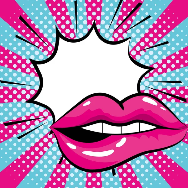 Mouth woman pop art cartoon — Archivo Imágenes Vectoriales