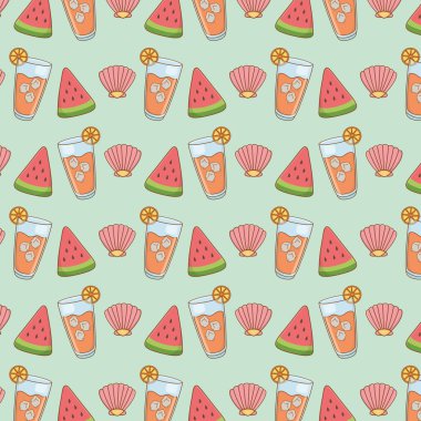 Meyve suyu ve kabuklu karpuz.