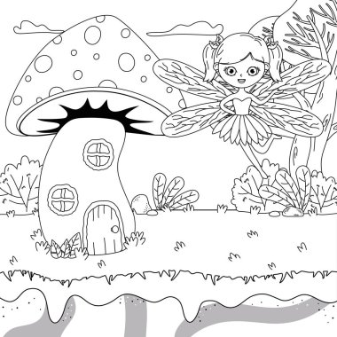 Ortaçağ peri masalları tasarım vektörü çizimi