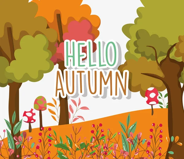 Bonjour automne saison plat design — Image vectorielle