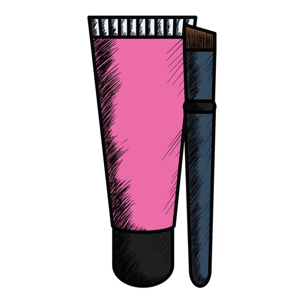 Make-up Pinsel und helle Zeichnung — Stockvektor