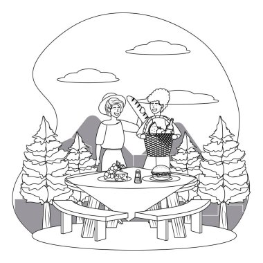 Piknik tasarımı yapan kadın arkadaşlar