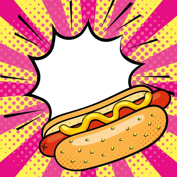 Illustration vectorielle icône hot dog — Image vectorielle