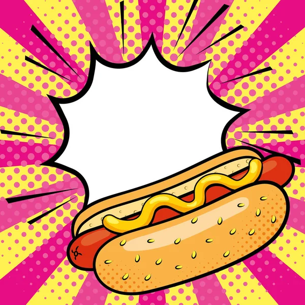 Icono de perro caliente vector ilustración — Vector de stock