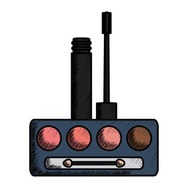 fırça ve ayna ile göz gölgeler çizim makyaj