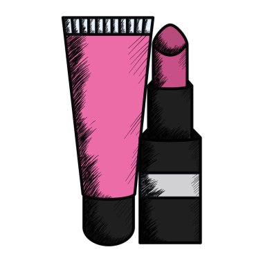 ruj ve şişe çizim simgesi makyaj