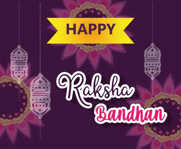 Mutlu raksha bandhan poster tasarımı — Stok Vektör