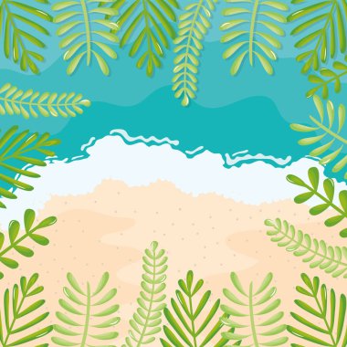 Yapraklı deniz manzaralı plaj manzarası