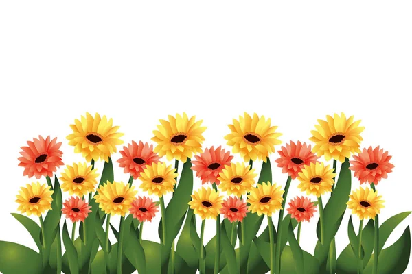 Dessin animé tropical floral — Image vectorielle