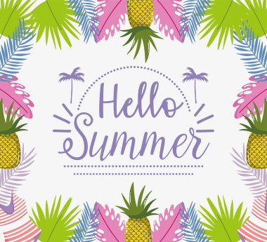 hello summer holiday lettering design