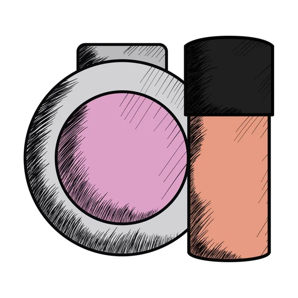 Blush make up med flaska — Stock vektor