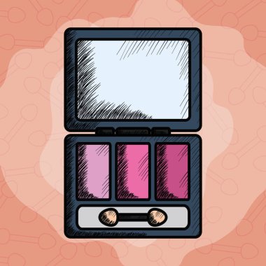 fırça ve ayna ile göz gölgeler çizim makyaj