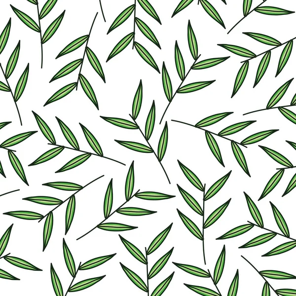 Branch with leafs plants ecology pattern — Wektor stockowy