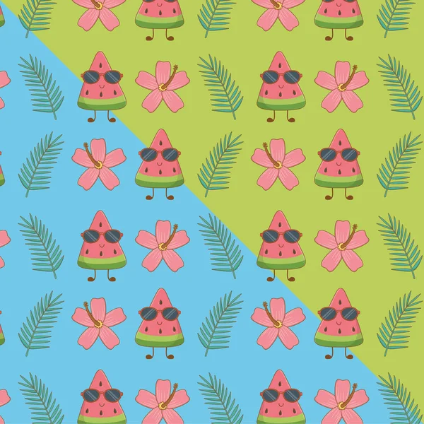 Tropical and summer items pattern — Stockvector